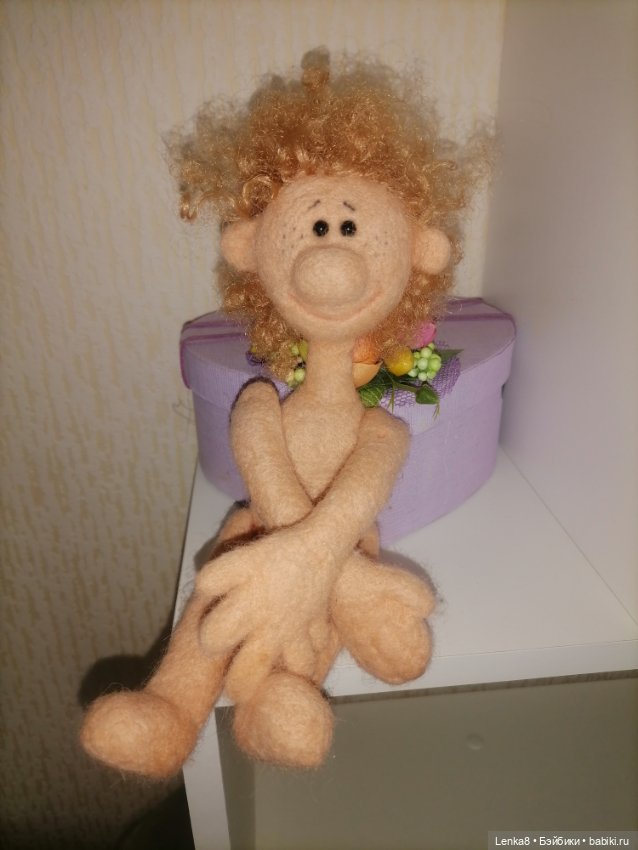 Валяная кукла кудрявый Ванька (фото 2)