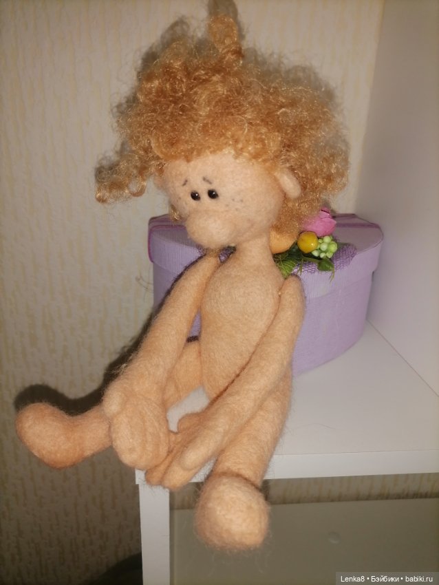 Валяная кукла кудрявый Ванька (фото 3)