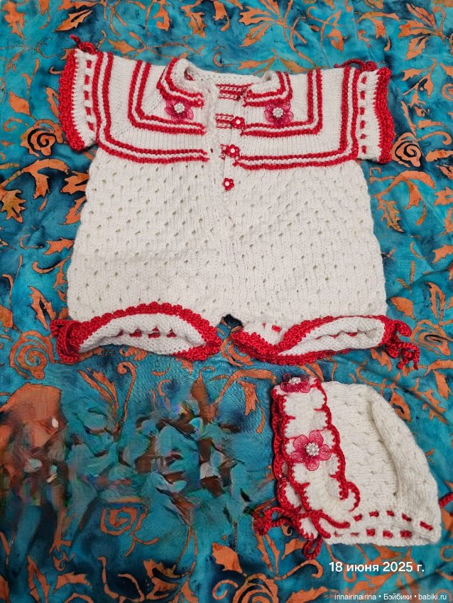 Комбинезон для куклы, вязаный комплект (фото 2)
