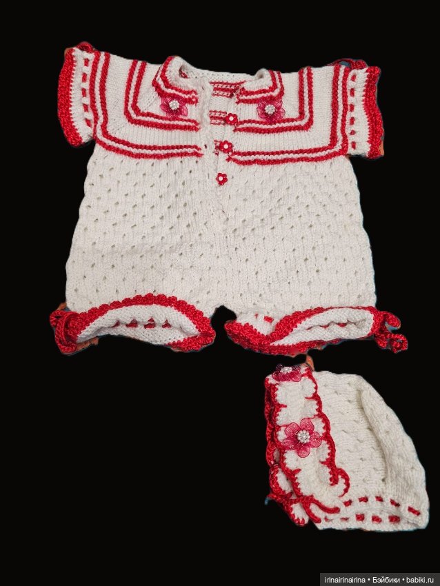 Комбинезон для куклы, вязаный комплект