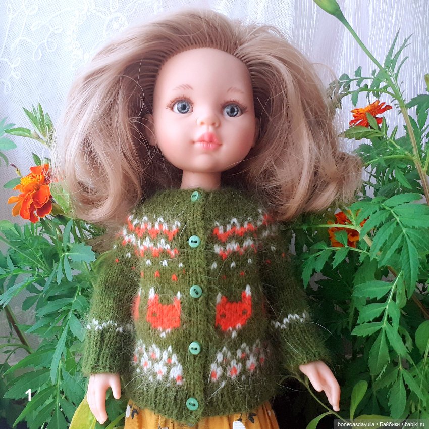 Свитер/кардиган для куклы Паола Рейна Paola Reina с жаккардовым узором, 4 расцветки (фото 10)