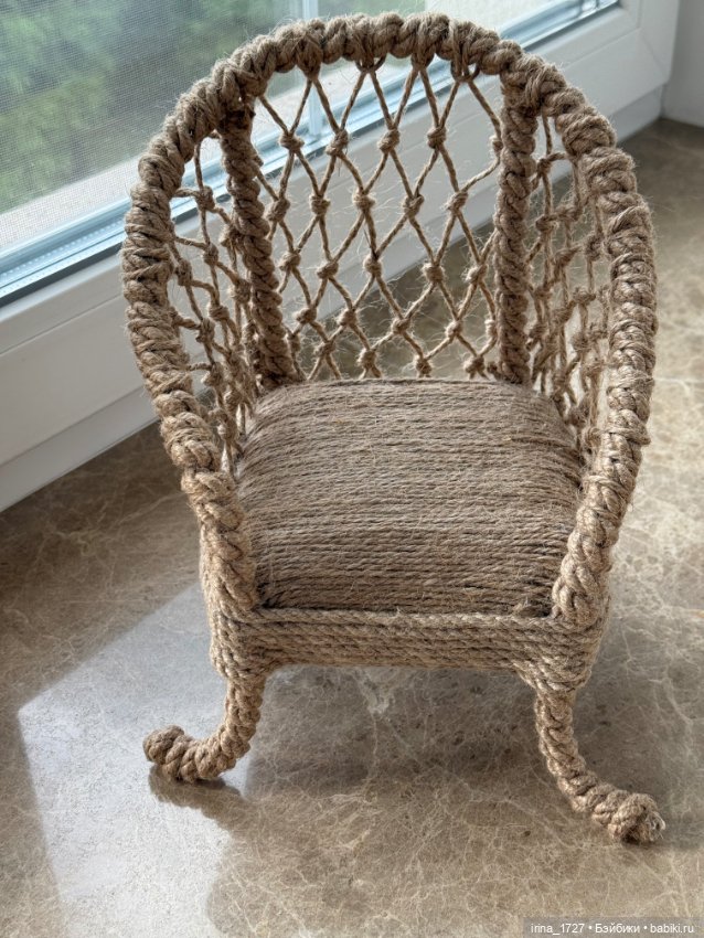 Плетеное кресло — Кукольная мебель (фото 3)