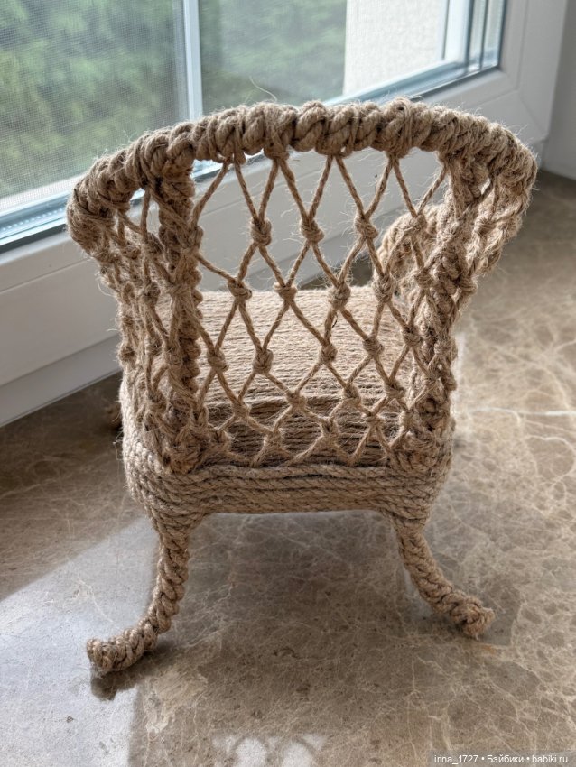 Плетеное кресло — Кукольная мебель (фото 2)