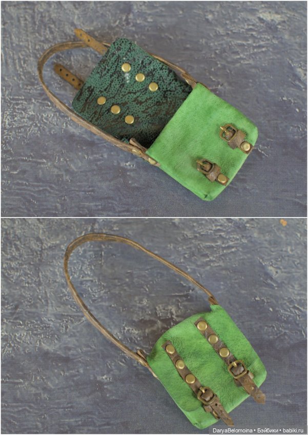 Зеленая сумка из натуральной кожи (фото 8)