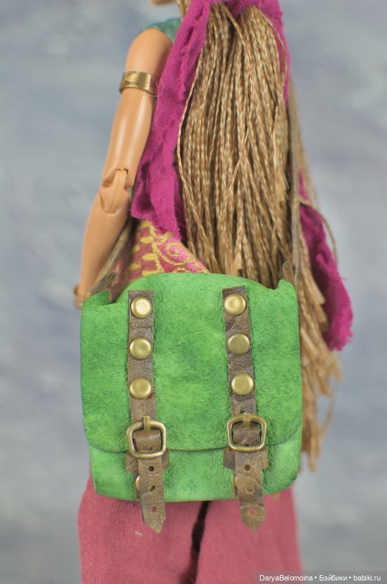 Зеленая сумка из натуральной кожи (фото 4)