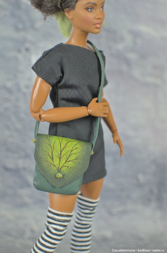 Сумка зеленая из натуральной кожи (фото 3)