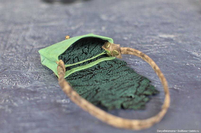 Сумка зеленая из кожи 1/6 (фото 4)