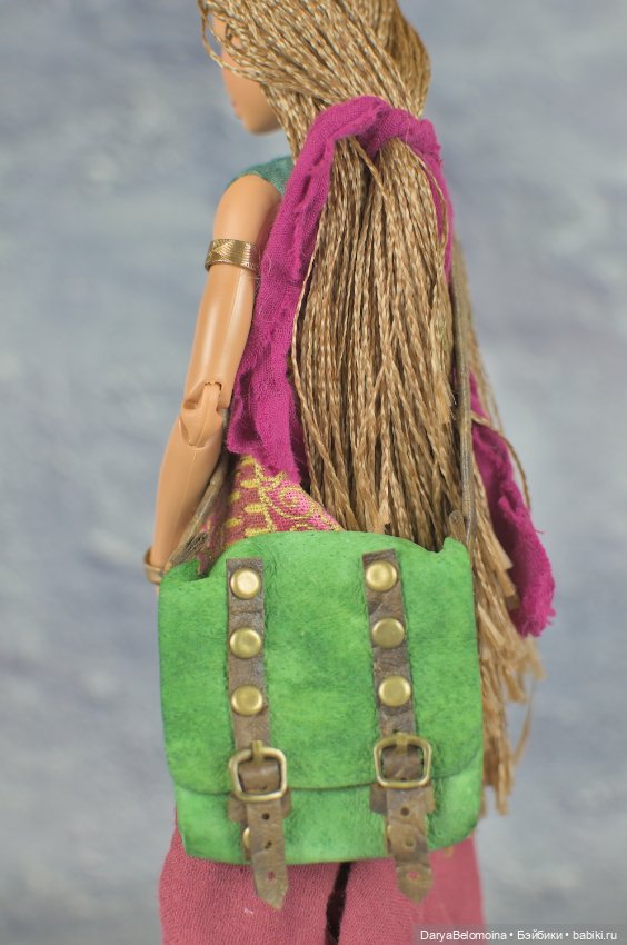 Зеленая сумка из натуральной кожи (фото 5)