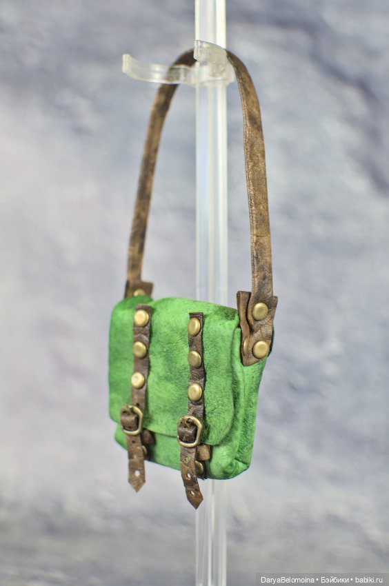 Зеленая сумка из натуральной кожи (фото 6)