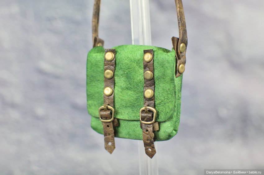 Зеленая сумка из натуральной кожи (фото 7)