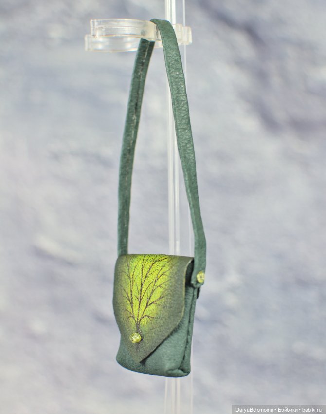 Сумка зеленая из натуральной кожи (фото 5)