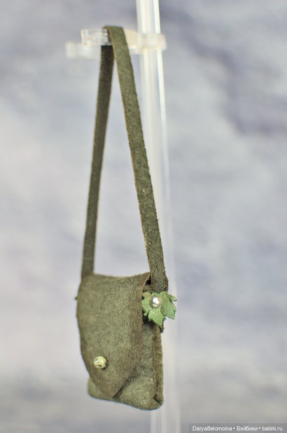 Замшевая сумочка цвета хаки (фото 3)