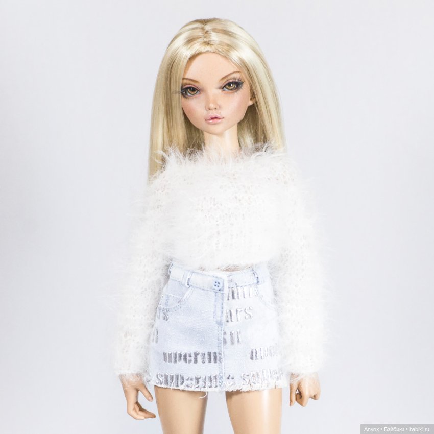 Вязаная одежда для Minifee Минифи в черно-белой гамме