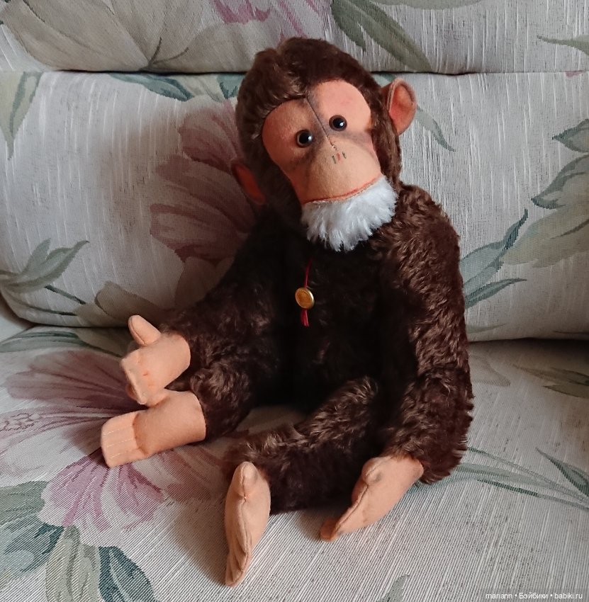 Обезьянка Hermann антик в прекрасном состоянии 44см (фото 3)