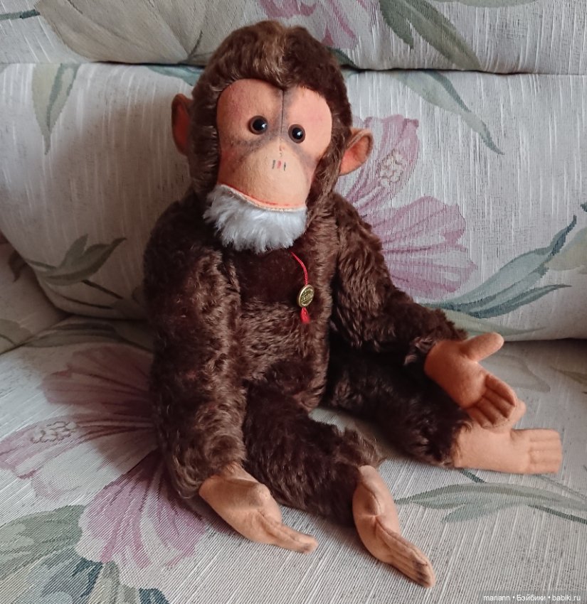 Обезьянка Hermann антик в прекрасном состоянии 44см (фото 2)