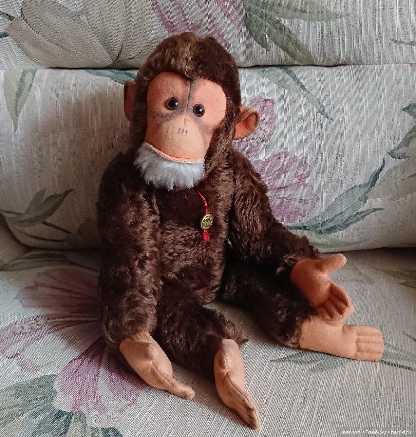 Обезьянка Hermann антик в прекрасном состоянии 44см