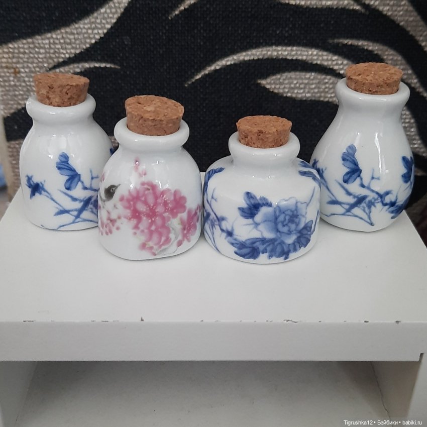 Керамические бутылочки — Миниатюра для кукол (фото 3)