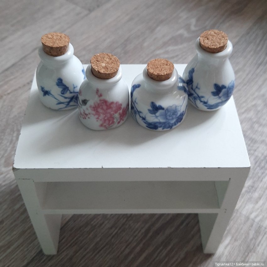 Керамические бутылочки — Миниатюра для кукол