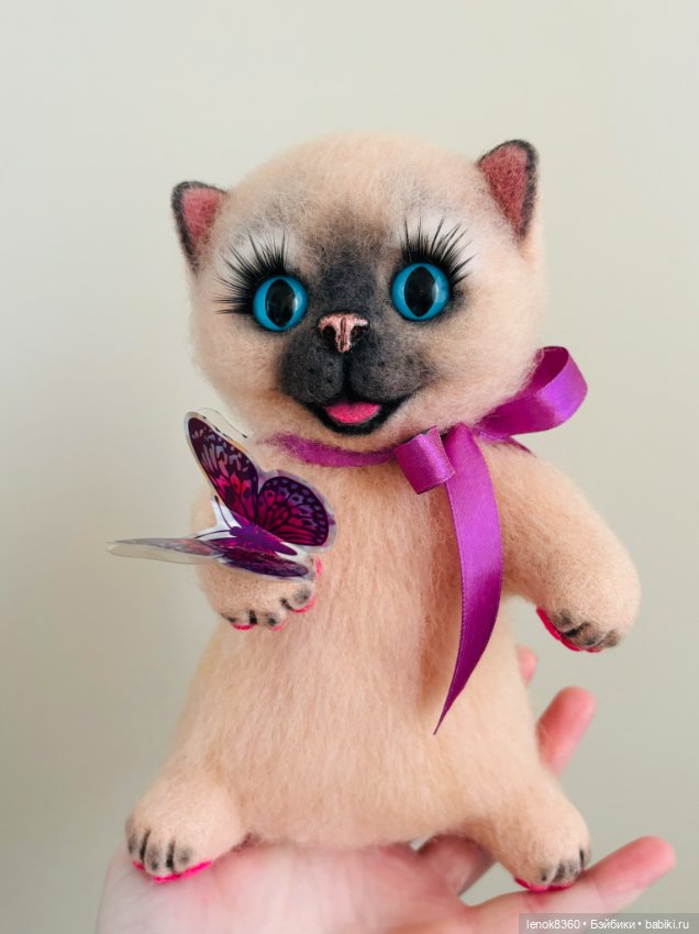 Котёнок из шерсти — Авторские игрушки (фото 5)