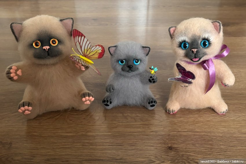 Котёнок из шерсти — Авторские игрушки (фото 8)