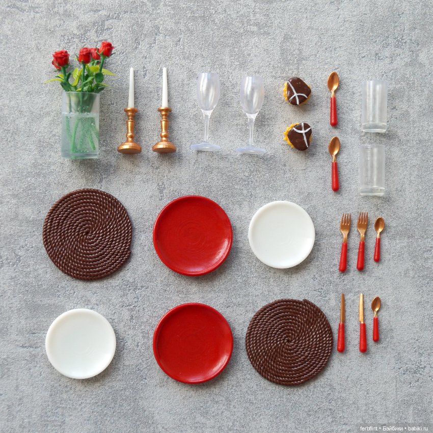 Сервировка с розами №2 (масштаб 1:6) (фото 6)