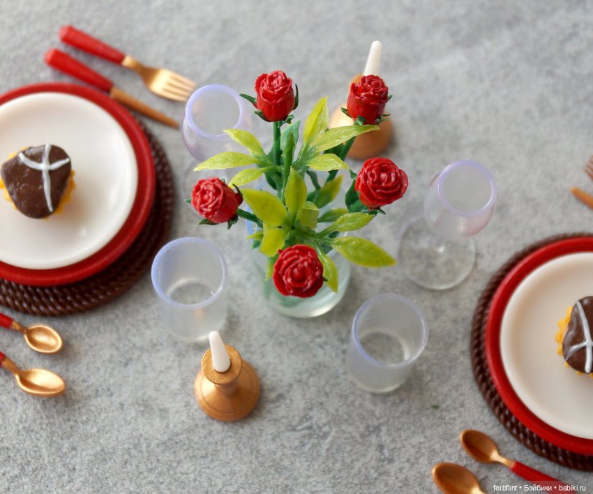 Сервировка с розами №2 (масштаб 1:6) (фото 5)