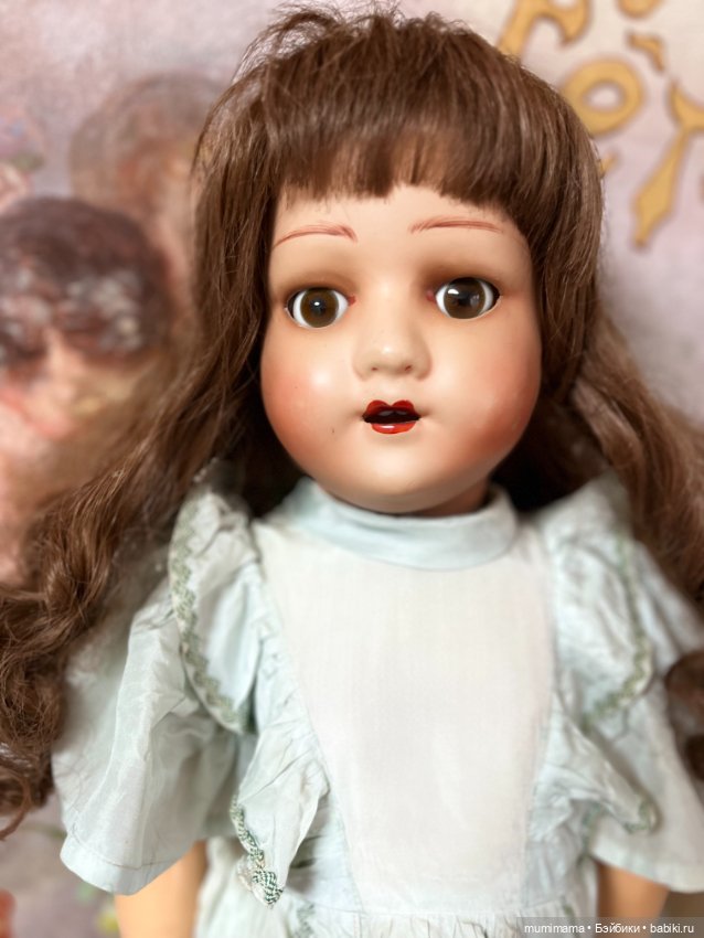 Антикварная кукла из массы EVF/ Ernest Villain in Forchie La Marche Бельгия 69 см (фото 6)