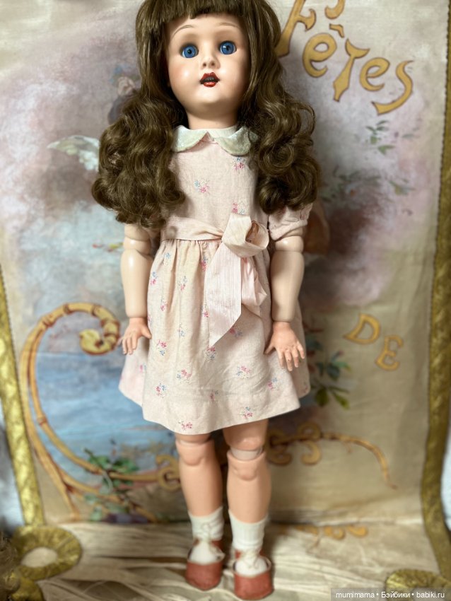 Антикварная кукла из массы UNICA Бельгия 74 см