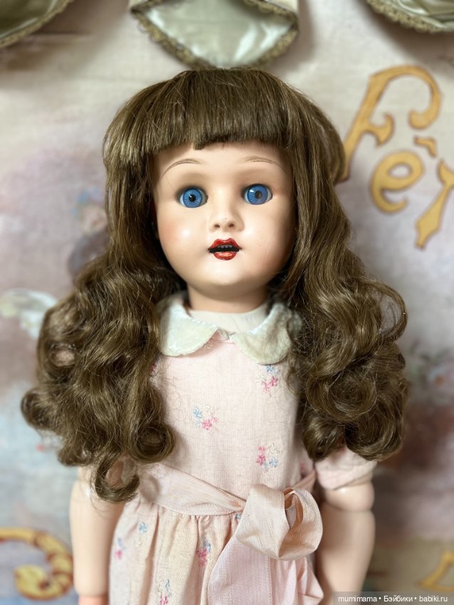 Антикварная кукла из массы UNICA Бельгия 74 см (фото 7)