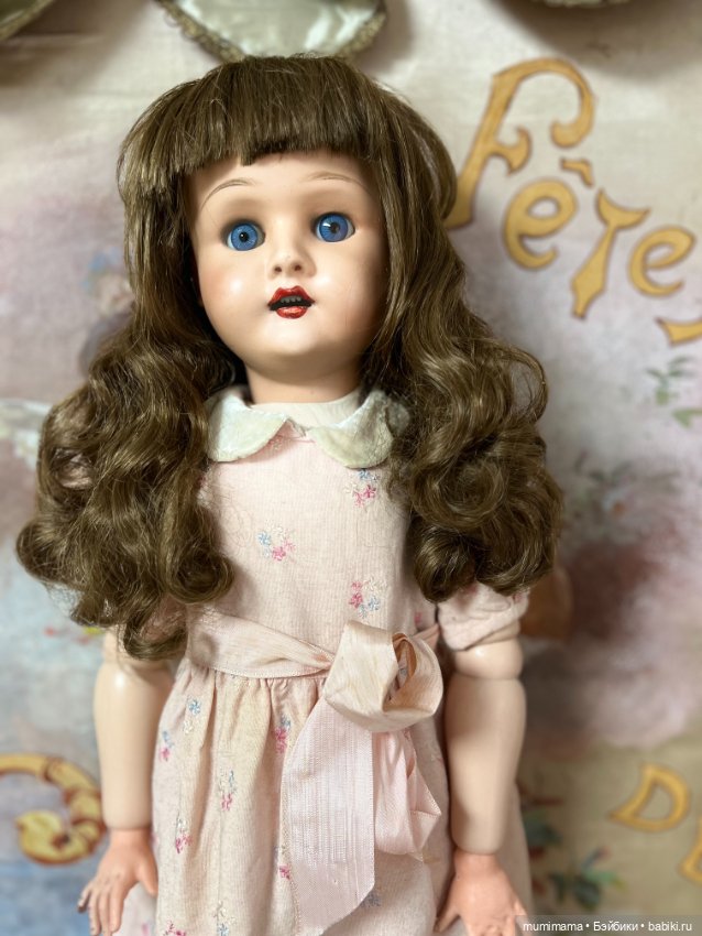 Антикварная кукла из массы UNICA Бельгия 74 см (фото 3)