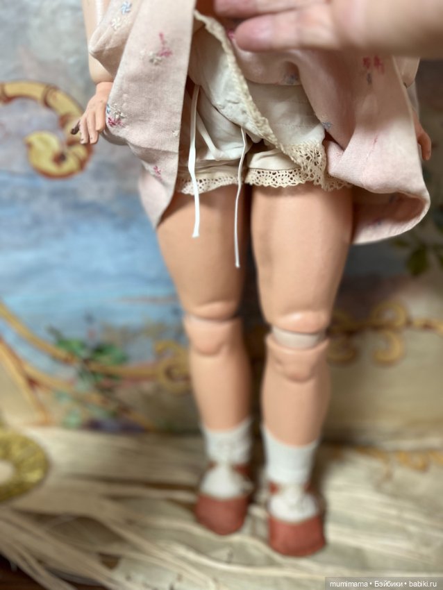 Антикварная кукла из массы UNICA Бельгия 74 см (фото 5)