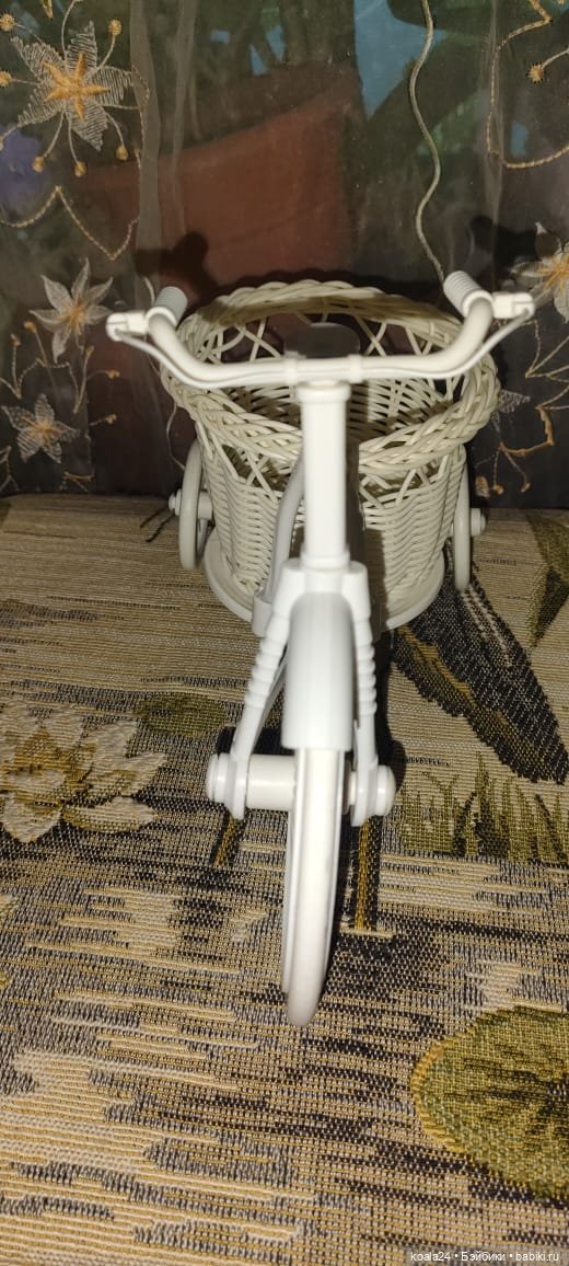 Велосипед с плетёной корзиной для кукол и декора (2) (фото 6)