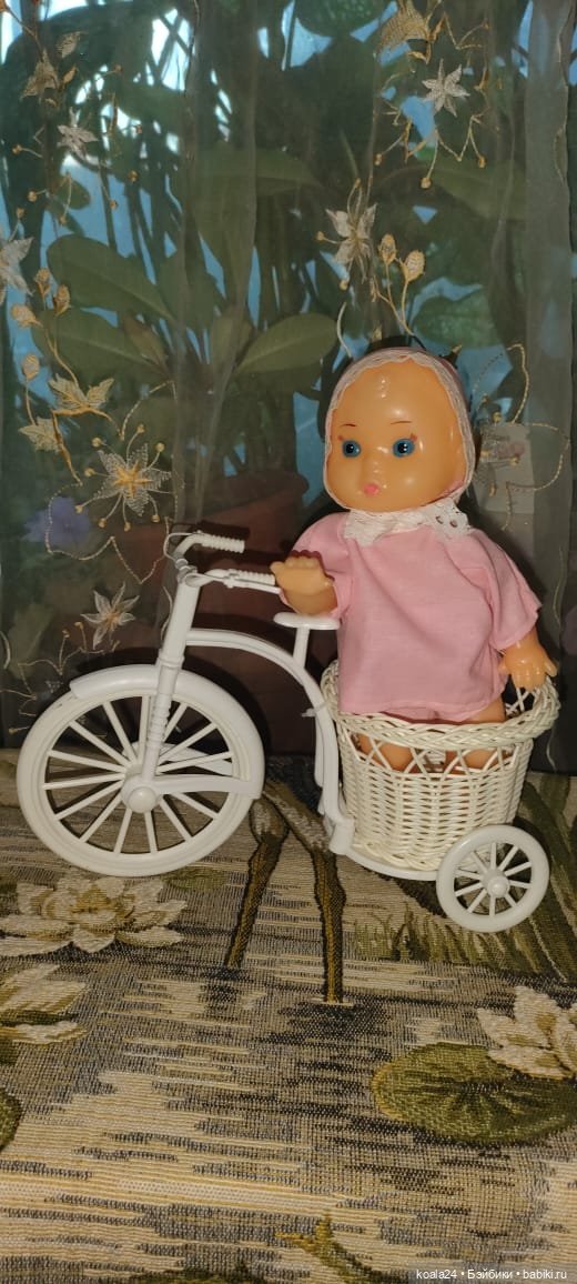 Велосипед с плетёной корзиной для кукол и декора (2) (фото 7)