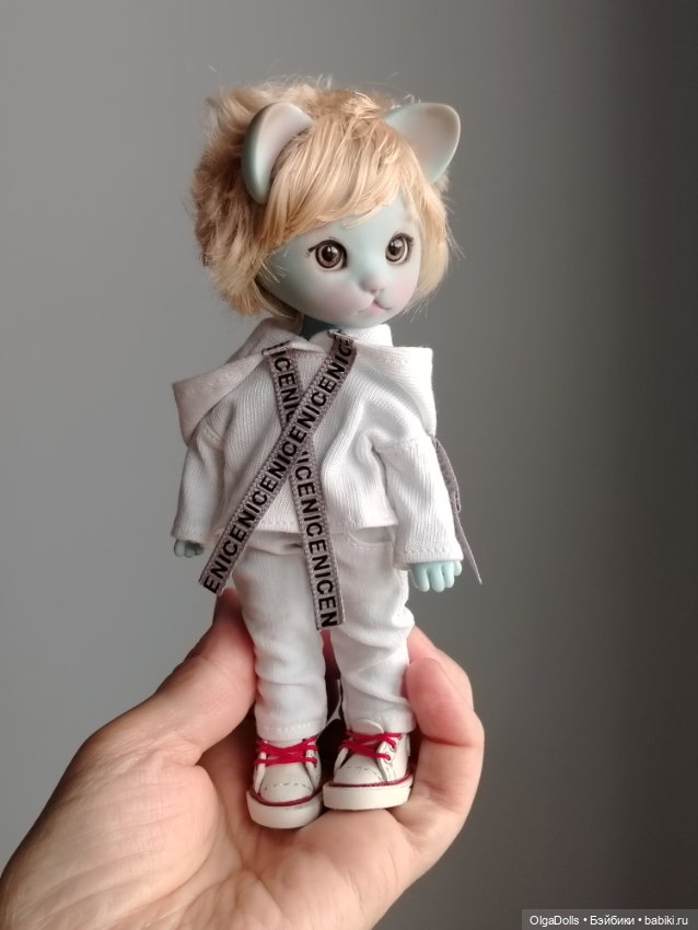 Бирюзовый котейка Джун — Авторские куклы BJD (фото 7)