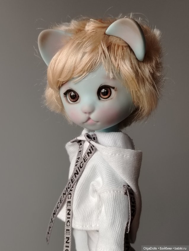 Бирюзовый котейка Джун — Авторские куклы BJD (фото 4)
