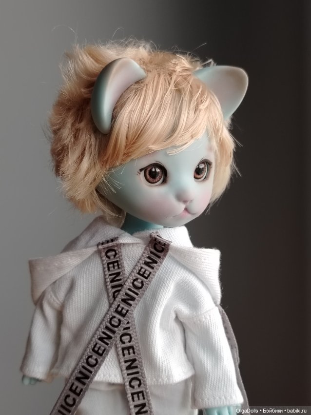 Бирюзовый котейка Джун — Авторские куклы BJD (фото 3)