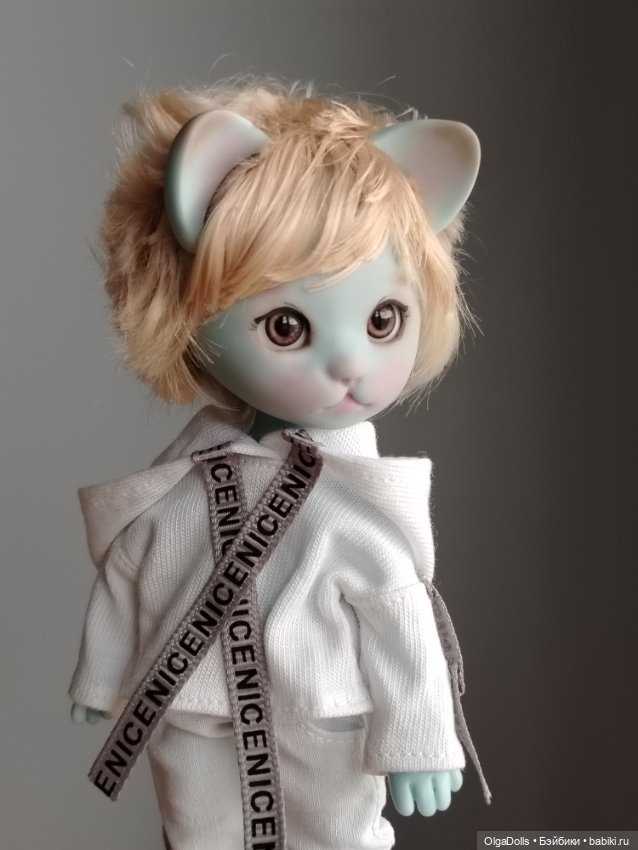 Бирюзовый котейка Джун — Авторские куклы BJD (фото 2)