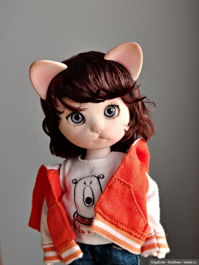 Снежный котик Джун — Авторские куклы BJD (фото 6)