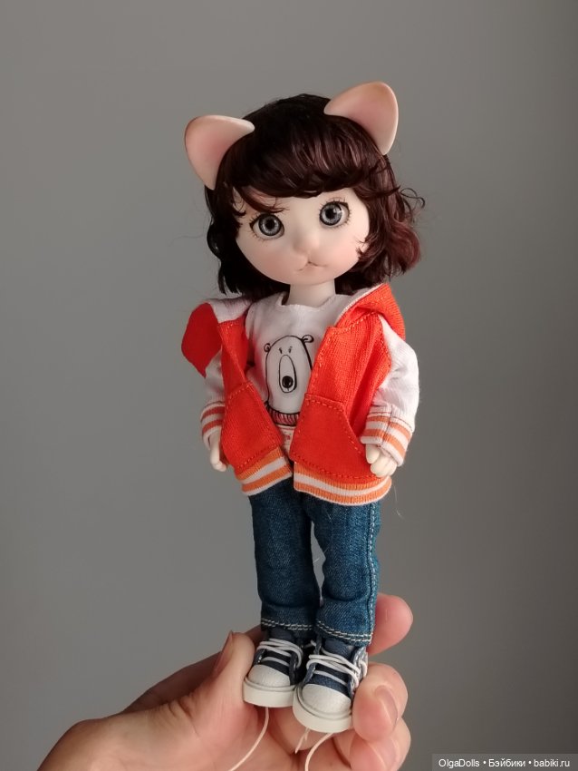 Снежный котик Джун — Авторские куклы BJD (фото 5)