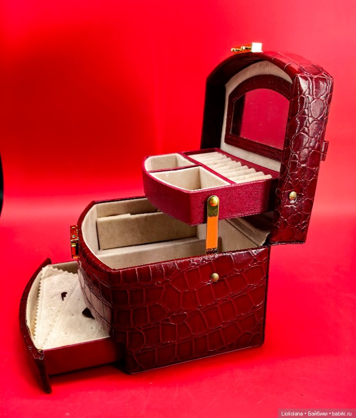 Шкатулка-комод красная — Кукольная мебель (фото 2)