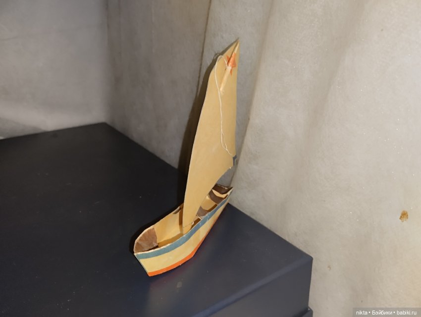 Старая советская елочная игрушка Сделай сам! Бумажная Кораблик, парусник (фото 3)