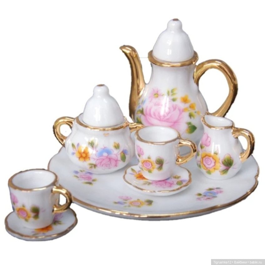 Чайный сервиз — Миниатюра для кукол (фото 7)