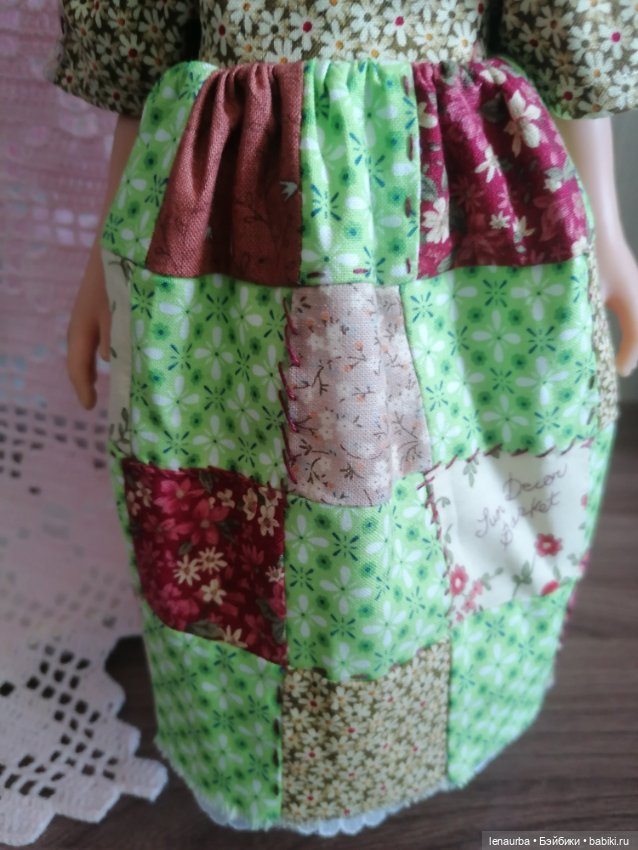 Лоскутное платье — Одежда для кукол (фото 4)