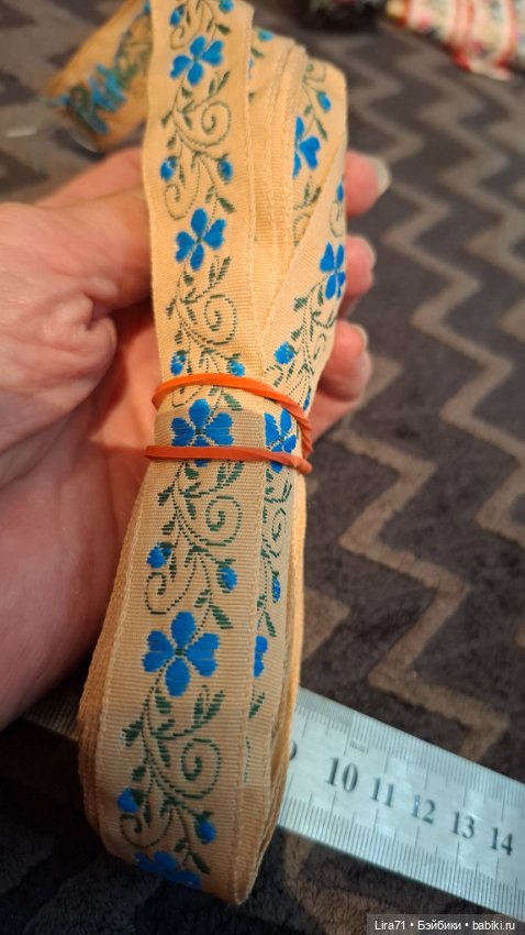 Тесьма винтажная вышитая шелком (фото 7)