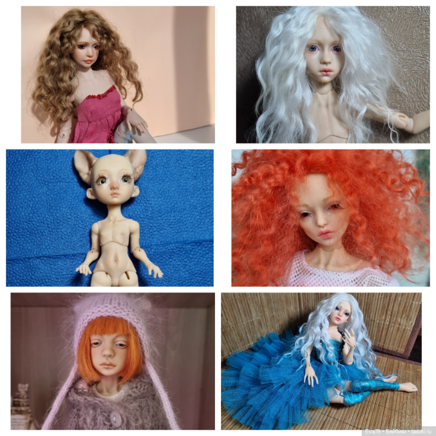 Мейк,блаш и парики для кукол бжд (bjd)