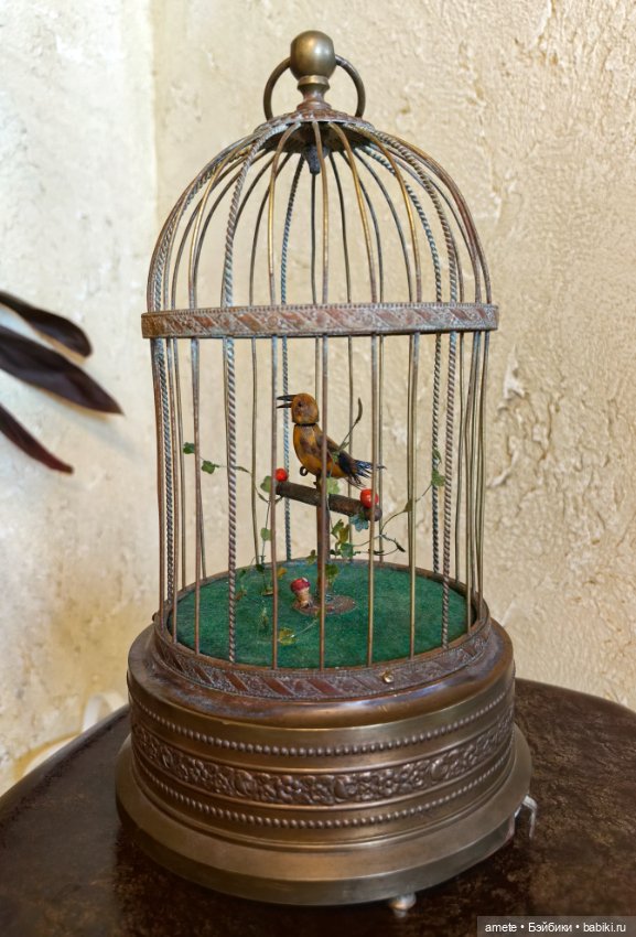 Антикварный немецкий автоматон Птички в клетке (фото 3)