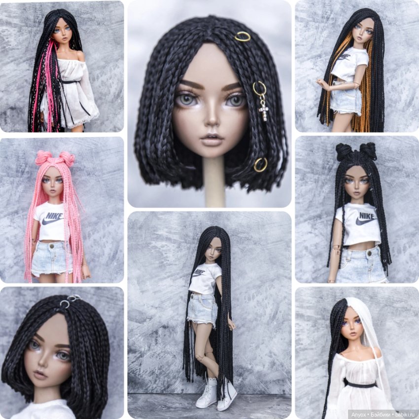 Парики для кукол Минифи Minifee, JiD Iplehouse и других MSD (ОГ 17см) размер 6-7