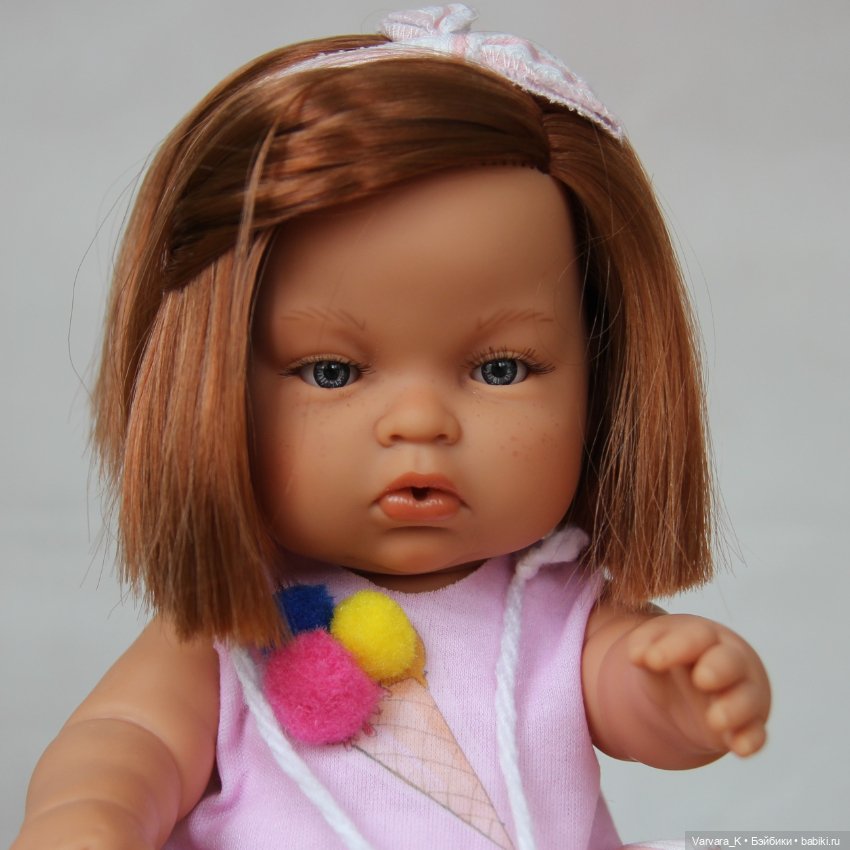 Кукла пупс Preppy&Endisa Baby, рыжая, "мороженое" розовое, 28 см (фото 10)