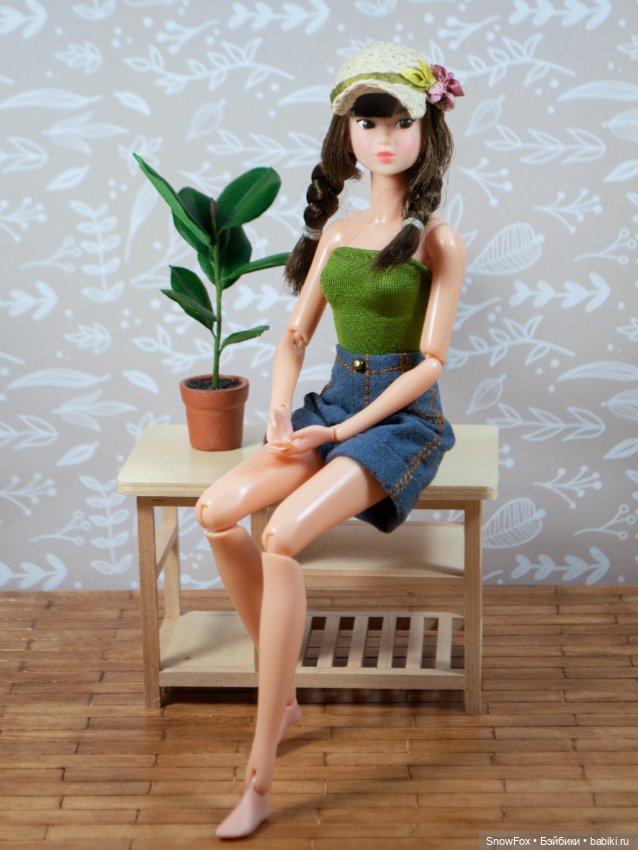 Соломенная кепка с цветами для кукол Momoko/ Момоко, бжд