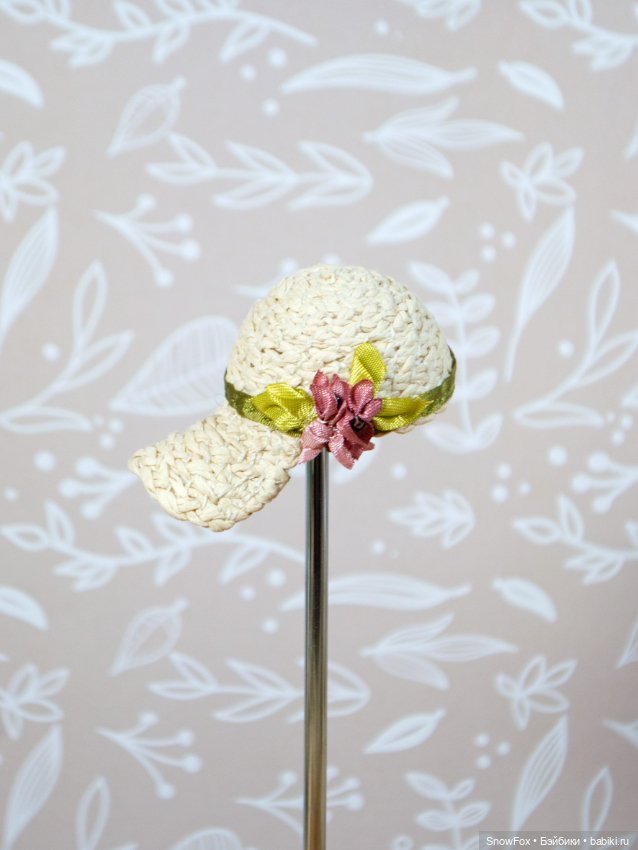 Соломенная кепка с цветами для кукол Momoko/ Момоко, бжд (фото 3)